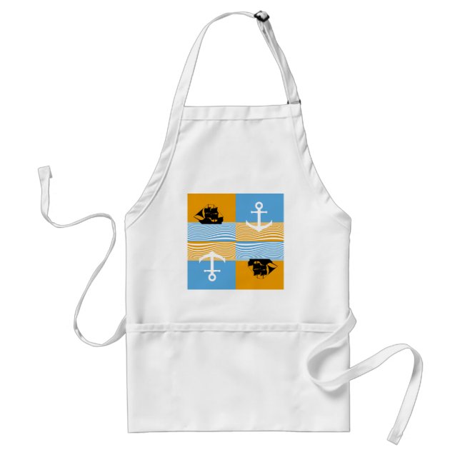 Sailboat and anchor pattern standard apron (Front)