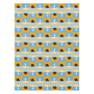 Sailboat and anchor pattern tablecloth