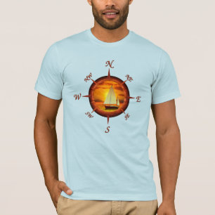 Sailboat And Compass Rose T-Shirt