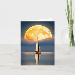 Sailboat and Full Moon Note Card