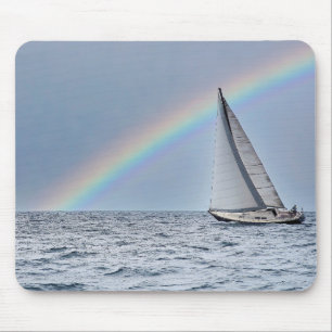 Sailboat and Rainbow Mouse Mat