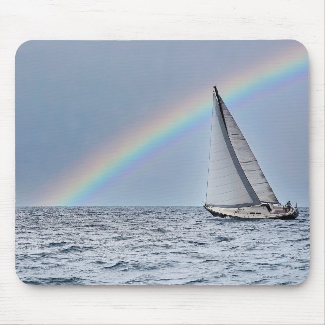 Sailboat and Rainbow Mouse Mat (Front)