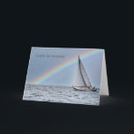 Sailboat and Rainbow Retirement Card<br><div class="desc">Sailboat heeling on Lake Michigan with rainbow for retirement congratulations.</div>