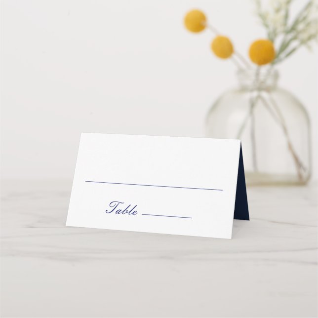 Sailboat and Sea | Nautical Navy Gold Wedding Place Card (Front)