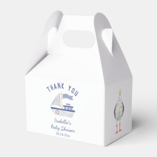 Sailboat and Seagull Thank You Boy Baby Shower Favour Box