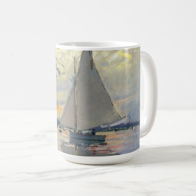 Sailboat at Le Petit-Gennevilliers by Claude Monet Coffee Mug (Front Right)