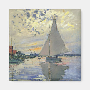 Sailboat at Le Petit-Gennevilliers by Claude Monet Magnet