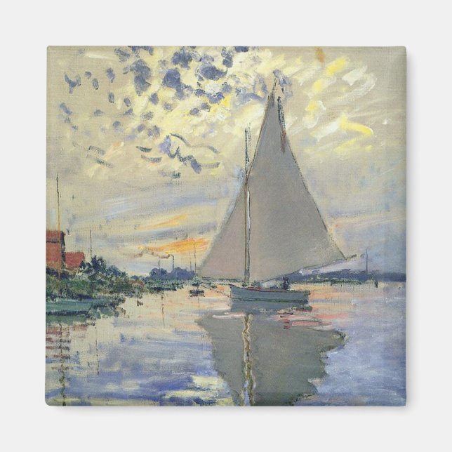 Sailboat at Le Petit-Gennevilliers by Claude Monet Magnet (Front)