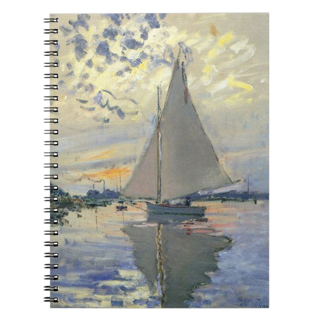 Sailboat at Le Petit-Gennevilliers by Claude Monet Notebook (Front)