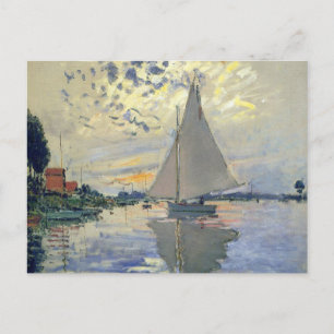 Sailboat at Le Petit-Gennevilliers by Claude Monet Postcard