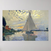 Sailboat at Le Petit-Gennevilliers by Claude Monet