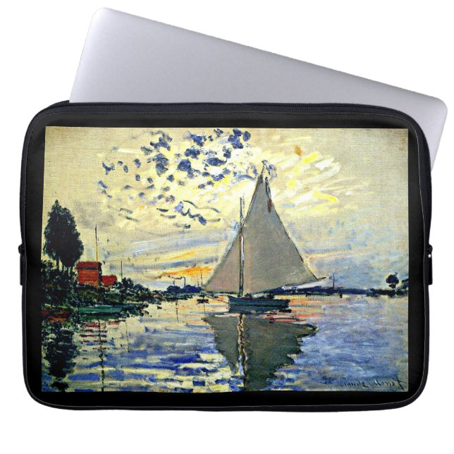 Sailboat at le Petit Gennevilliers Laptop Sleeve (Front)