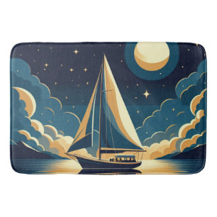Sailboat at night bath mat