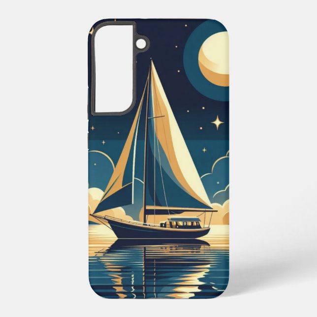 Sailboat at night samsung galaxy s22+ case (Back)
