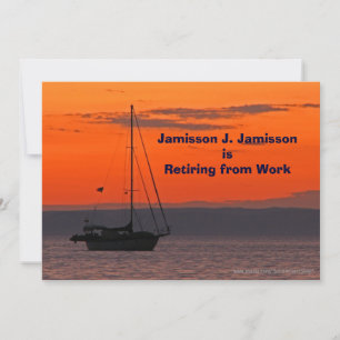 Sailboat at Orange Sunset Retirement Announcement