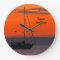 Sailboat at Orange Sunset, Small Round