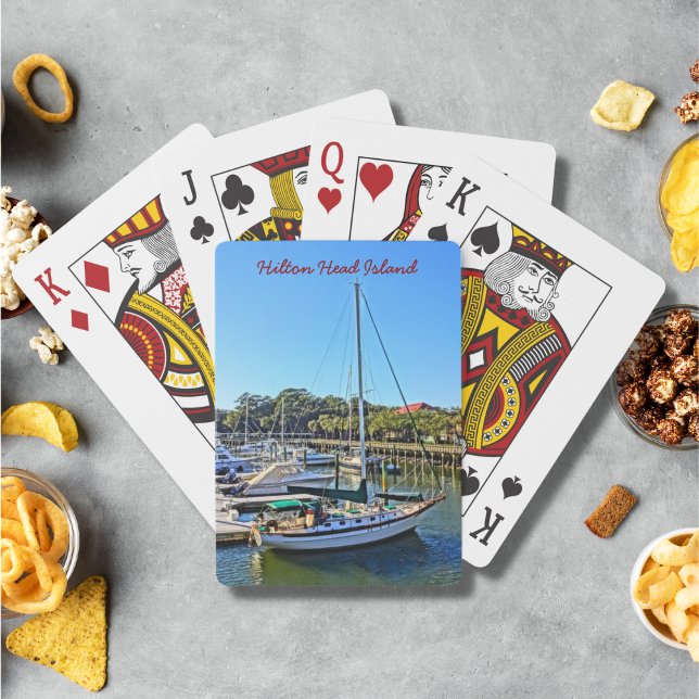 Sailboat At Shelter Cove Marina Hilton Head Island Playing Cards (Creator Uploaded)