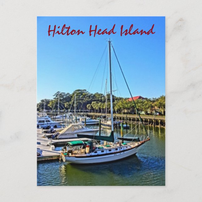 Sailboat At Shelter Cove Marina Hilton Head Island Postcard (Front)
