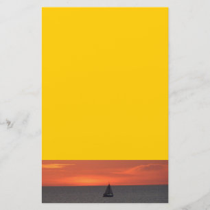 Sailboat at Sparkling Sea Stationary Stationery