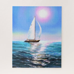 Sailboat at Sunrise - Drawing - Jigsaw Puzzle