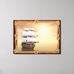 Sailboat at Sunset Canvas Print