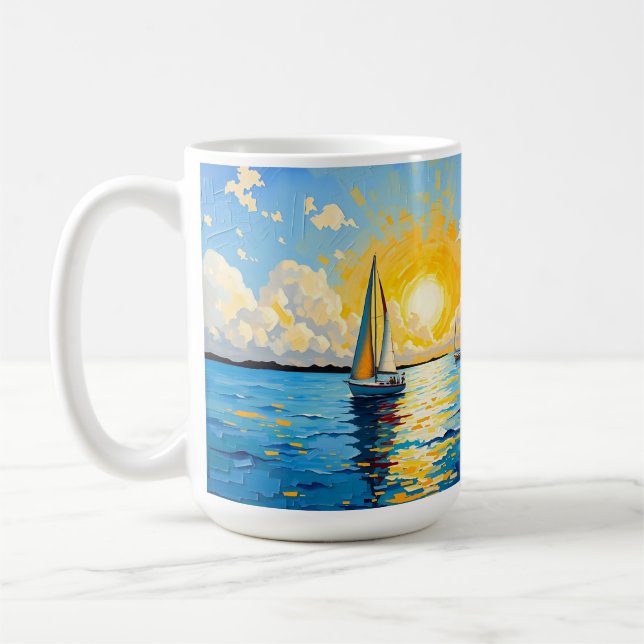 Sailboat at Sunset Coffee Mug (Left)