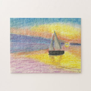 Sailboat at Sunset Jigsaw Puzzle