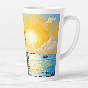 Sailboat at Sunset Latte Mug