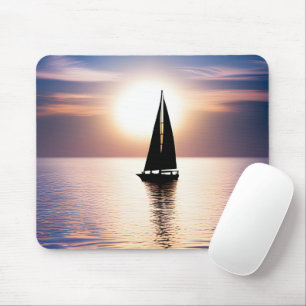 Sailboat At Sunset Mouse Mat