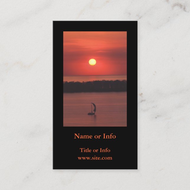 Sailboat at Sunset Photo Business Card (Front)