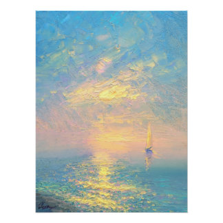 Sailboat at Sunset Poster