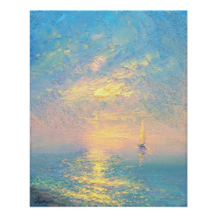 Sailboat at Sunset Poster