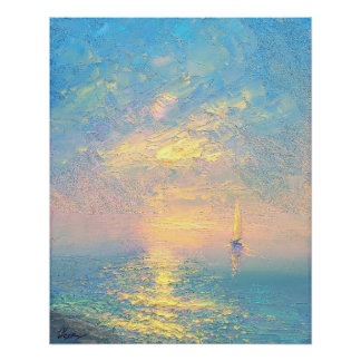 Sailboat at Sunset Poster