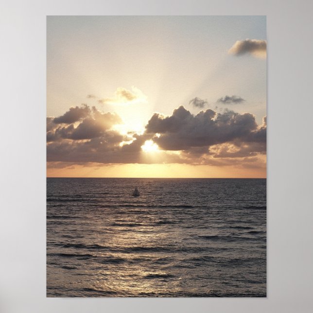 Sailboat at sunset poster (Front)