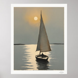 Sailboat at Sunset Poster