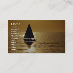 Sailboat at sunset, sloop business card