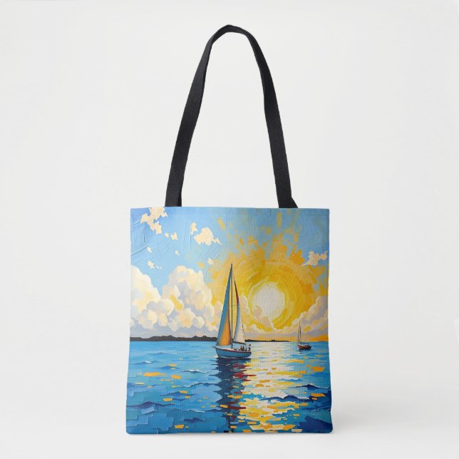 Sailboat at Sunset Tote Bag (Front)
