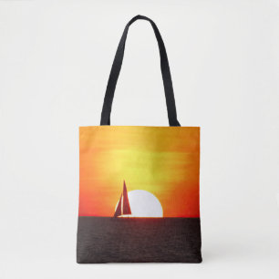 Sailboat at Sunset Tote Bag