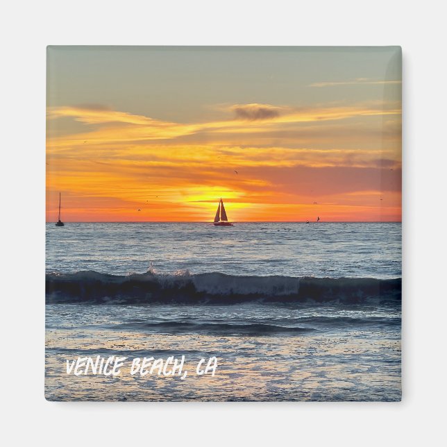Sailboat at Sunset - Venice Beach, CA Magnet (Front)