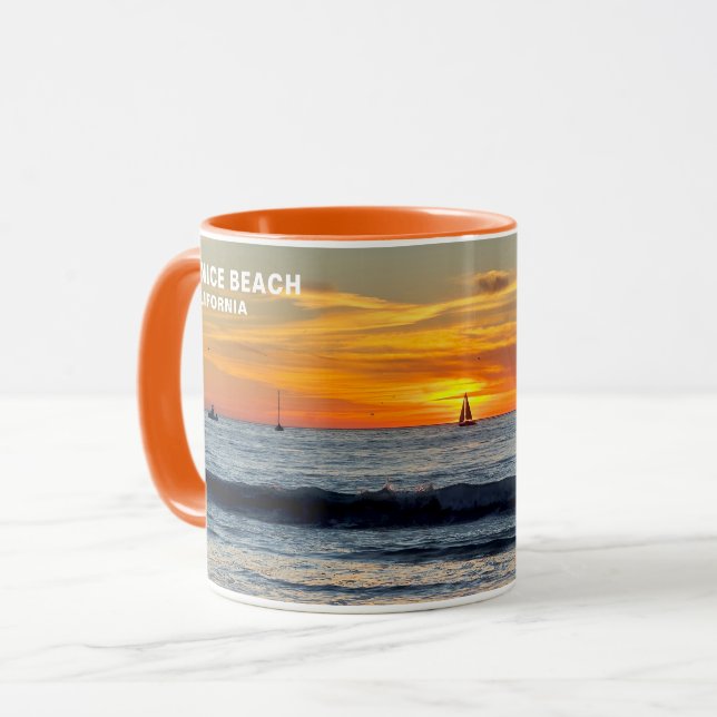 Sailboat at Sunset - Venice Beach, CA Mug (Front Left)