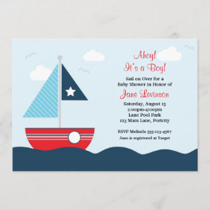 Sailboat Baby Shower Invitation