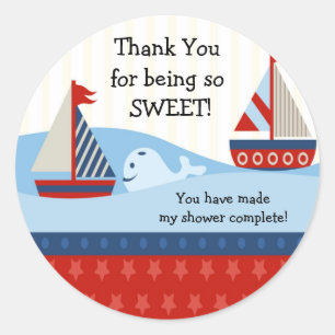 Sailboat Baby Shower Sticker