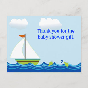 Sailboat Baby Shower Thank You Postcard