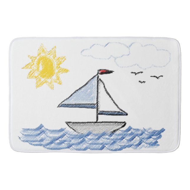 Sailboat Bath Mat (Front)