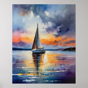 Sailboat Bay Poster