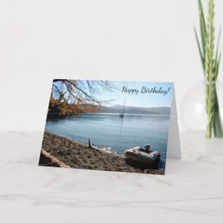 Sailboat Beach Happy Birthday Card