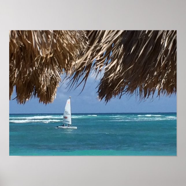 Sailboat Beach Hawaii Poster (Front)