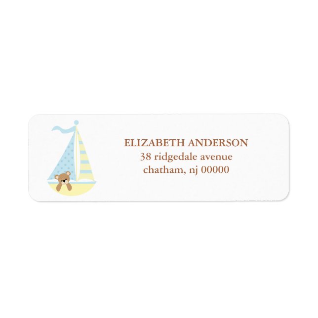 Sailboat Bear Return Address Labels (Front)