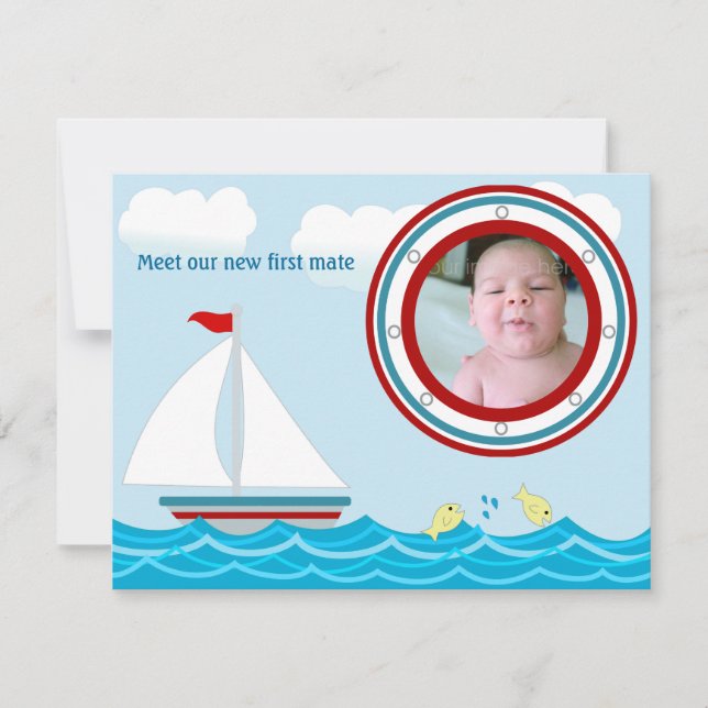 Sailboat Birth Announcement (Front)