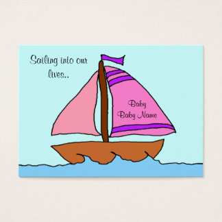 Sailboat Birth Announcement Card